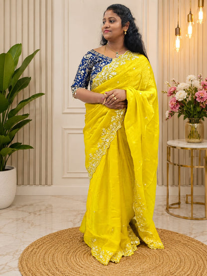 Space Silk saree - With ready made blouse