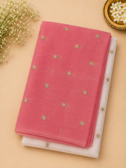 Crunchy Crush Saree - Dual Colors with Embroidery