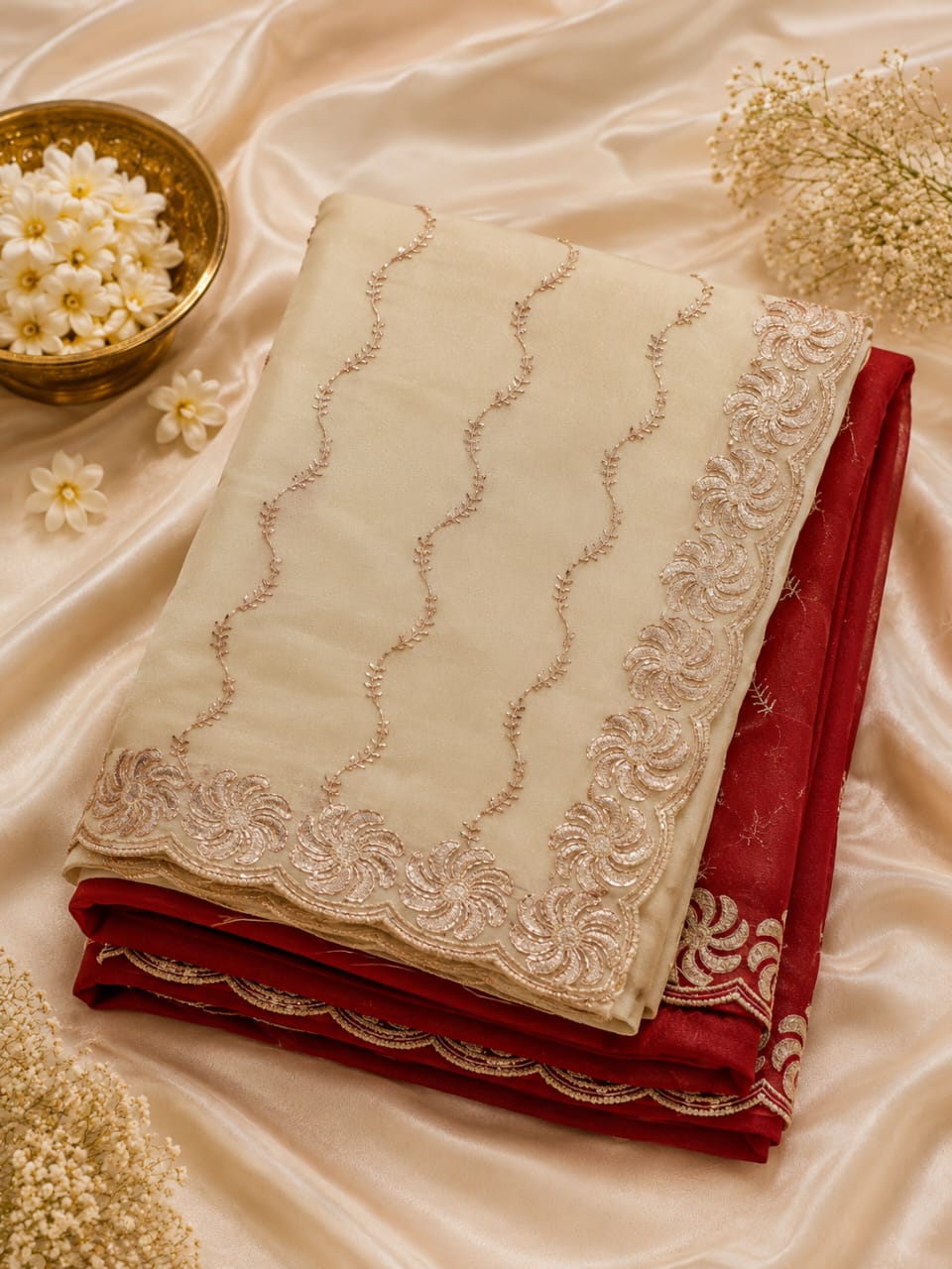 Bead work saree