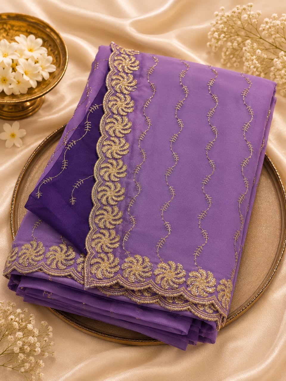 Bead work saree