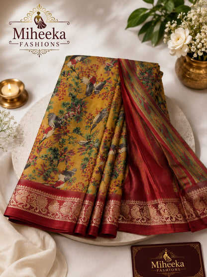 Dolla SILK saree with KALAMKARI print