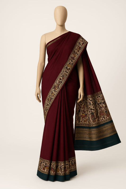 Vibrant mustard yellow Silk Saree with Embroidered Border