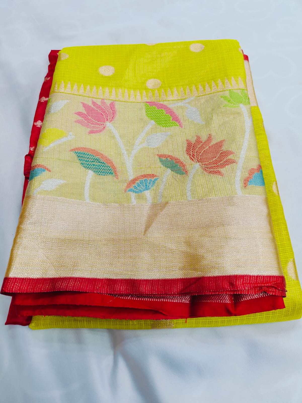Handwoven Silk Saree with Artistic Motif Border - Premium Collection