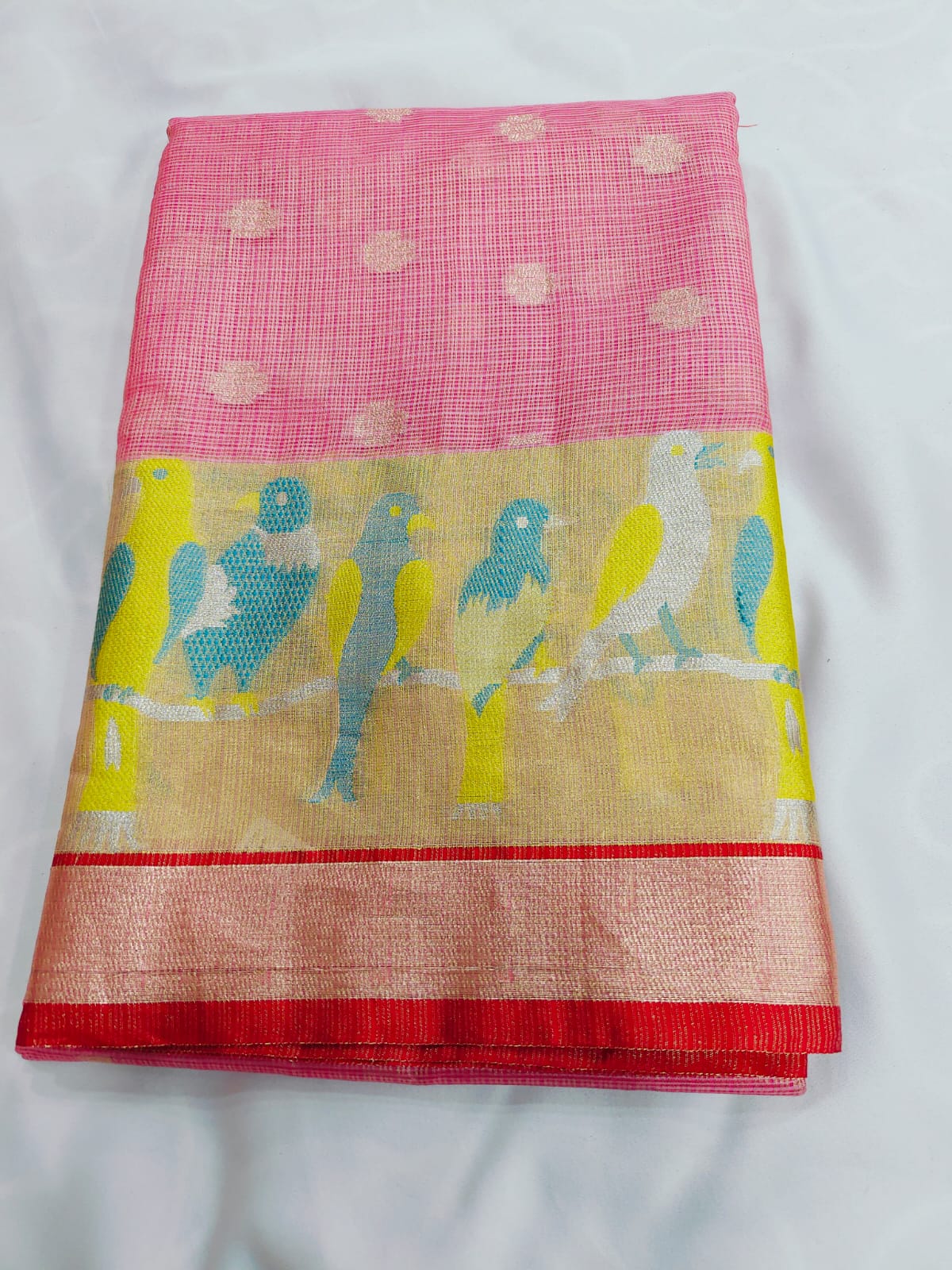 Handwoven Silk Saree with Artistic Motif Border - Premium Collection