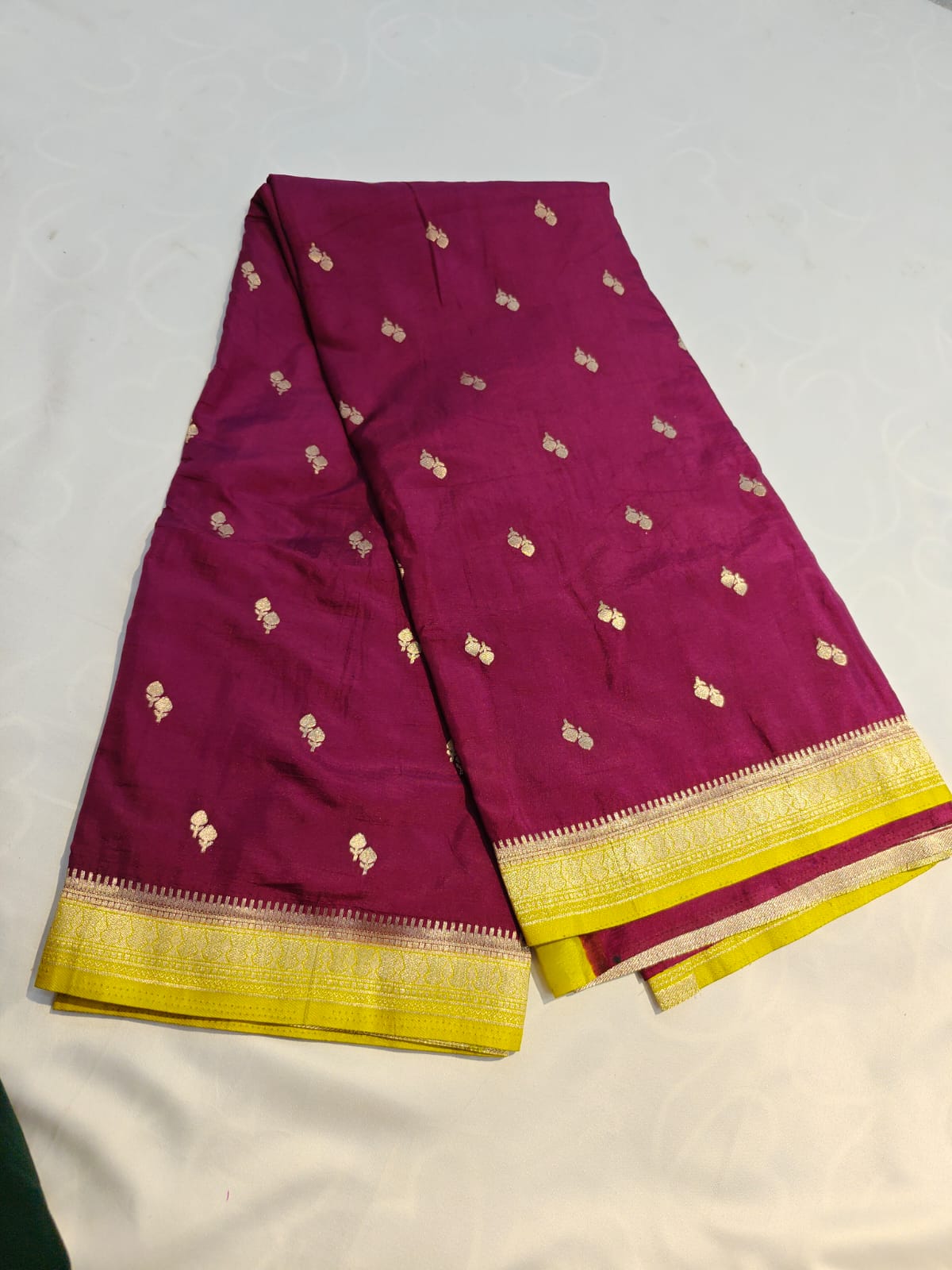 Mysore Silk Saree with Zari Border