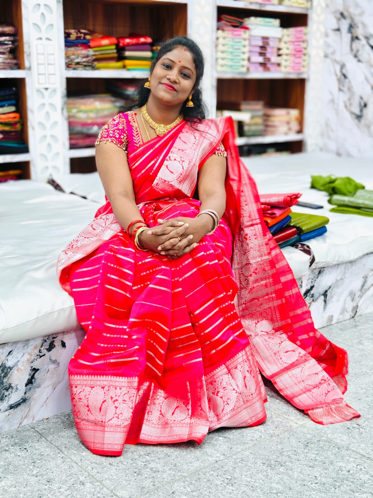 Premium Chiffon Banarasi Saree with Silver Zari Pallu