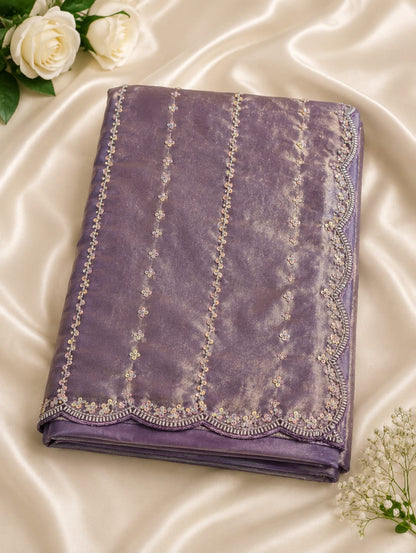 Work Sarees – Sequin Embroidered Scallop Border
