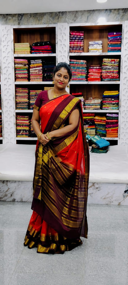 mysore semi crepe silk saree - premium
