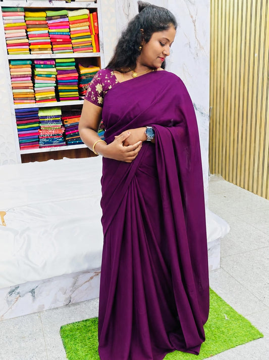 Rangoli Crush Saree - with work Blouse