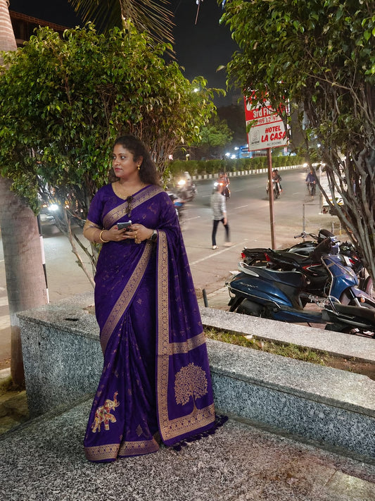 Elephant Dola 3D print Saree