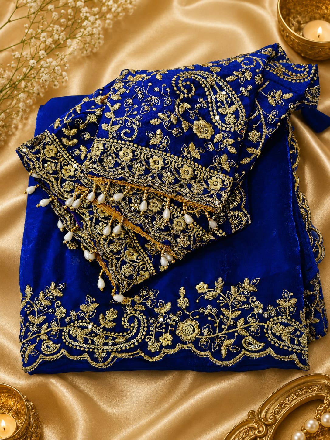 Space Silk saree - With ready made blouse