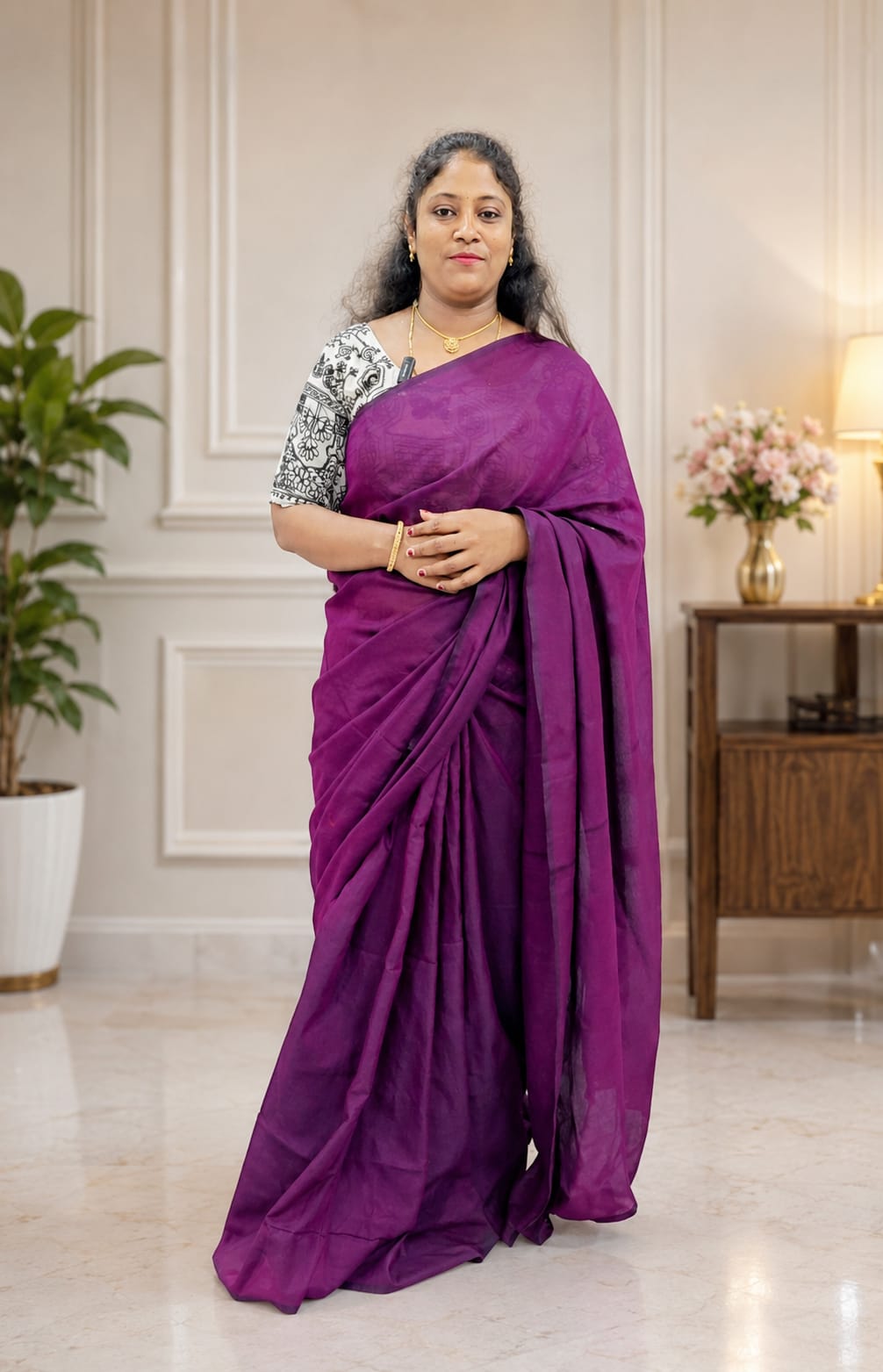 Khadi Cotton Sarees with Stitched Blouses
