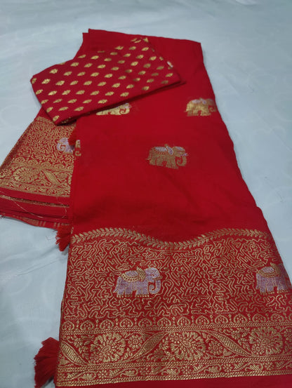 Elephant Chinnon Sarees
