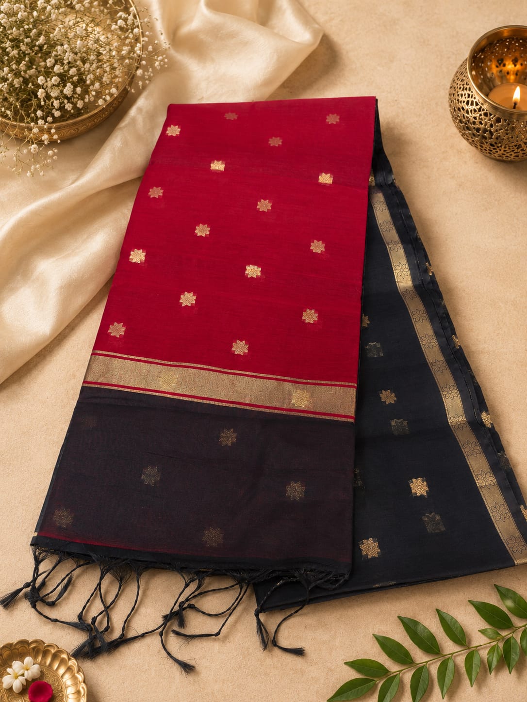 Maheswari Khadi Silk Zari Butti Saree