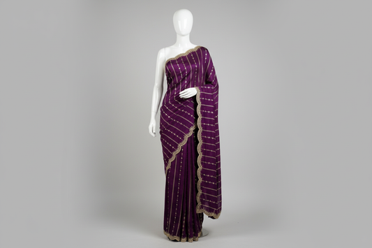 Draped Purple Saree on Mannequin