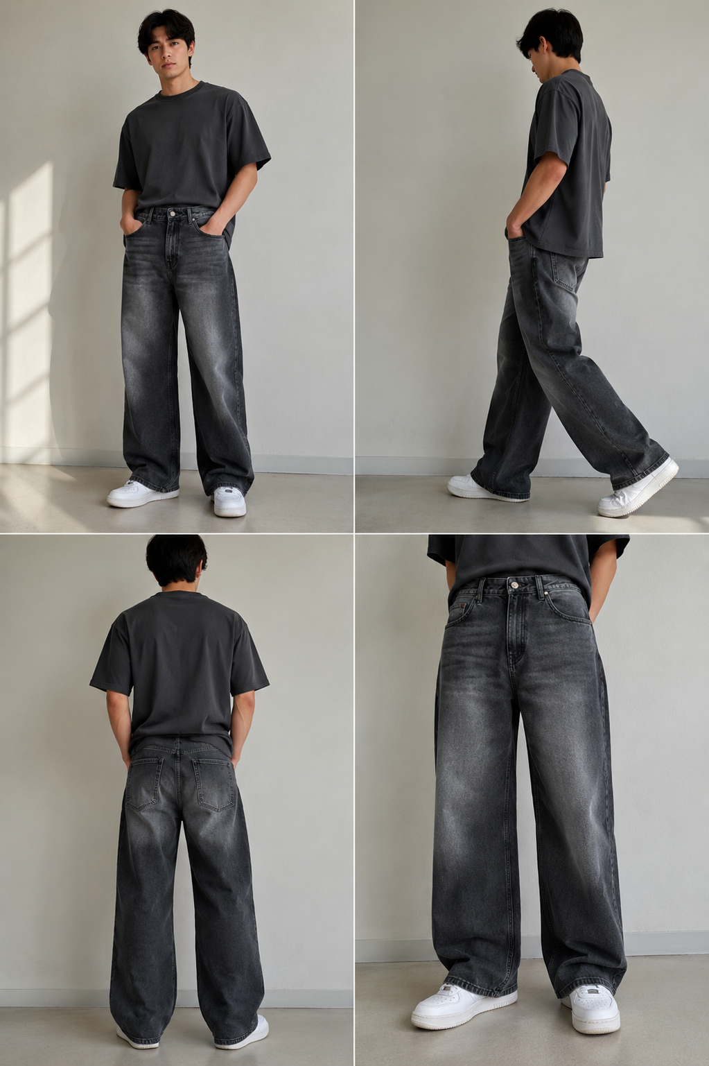 Men's Wide Leg Baggy Jeans